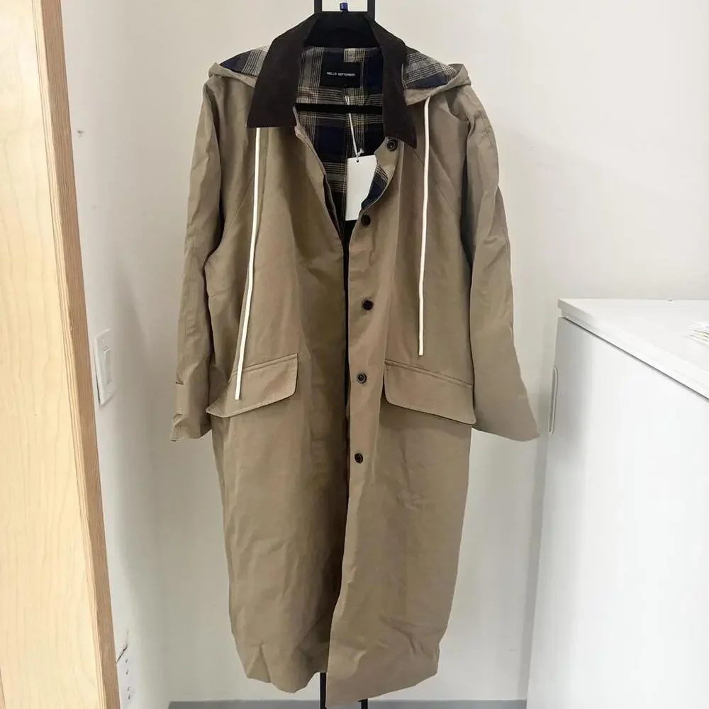 Pixie Market Tan Hooded Oversized Coat - Picture 5 of 8